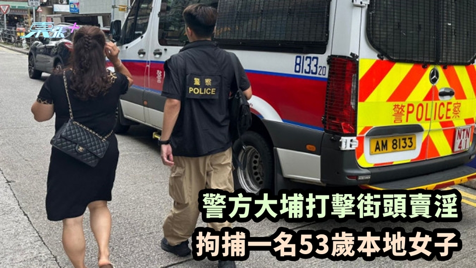 警方大埔打擊街頭賣淫 拘捕一名53歲本地女子