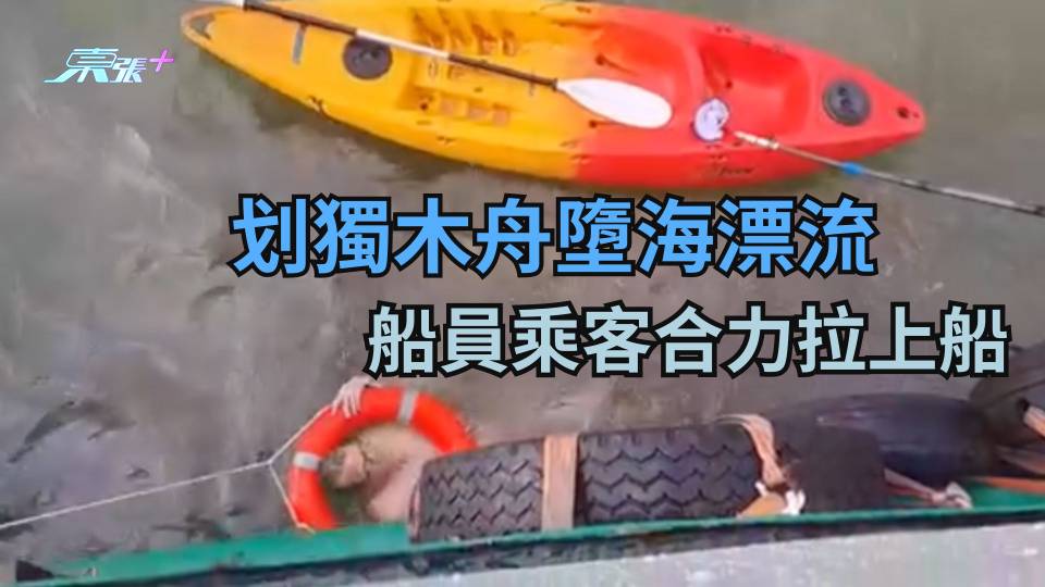 有片｜大嶼山男子划獨木舟墮海 漂流呼救　渡輪船員乘客合力拉上船 